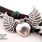Heart & angel wings silver ..