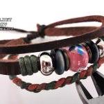 Unisex pink ceramic bead le..