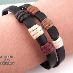 Simple leather zen bracelet
